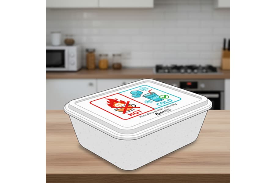 Ảnh: nhựa ps không dùng cho thực phẩm nóng